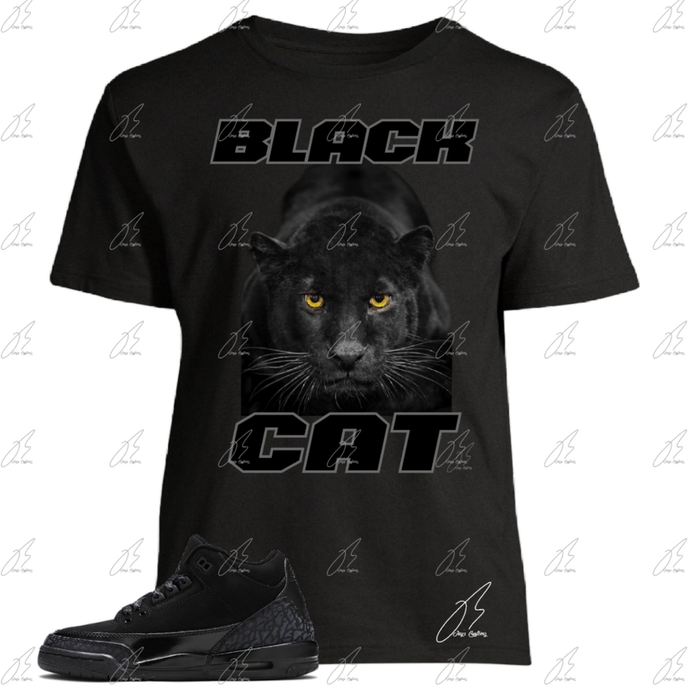 Jordan 3 Black Cat Matching Shirt, Unisex Graphic Tee,Best Gift,Birthday